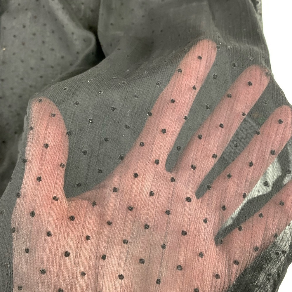 MANDEE Black Sheer Polka Dot Blouse with  Back Cut-Out - Picture 10 of 13